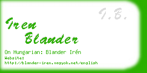 iren blander business card