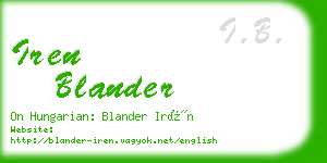 iren blander business card